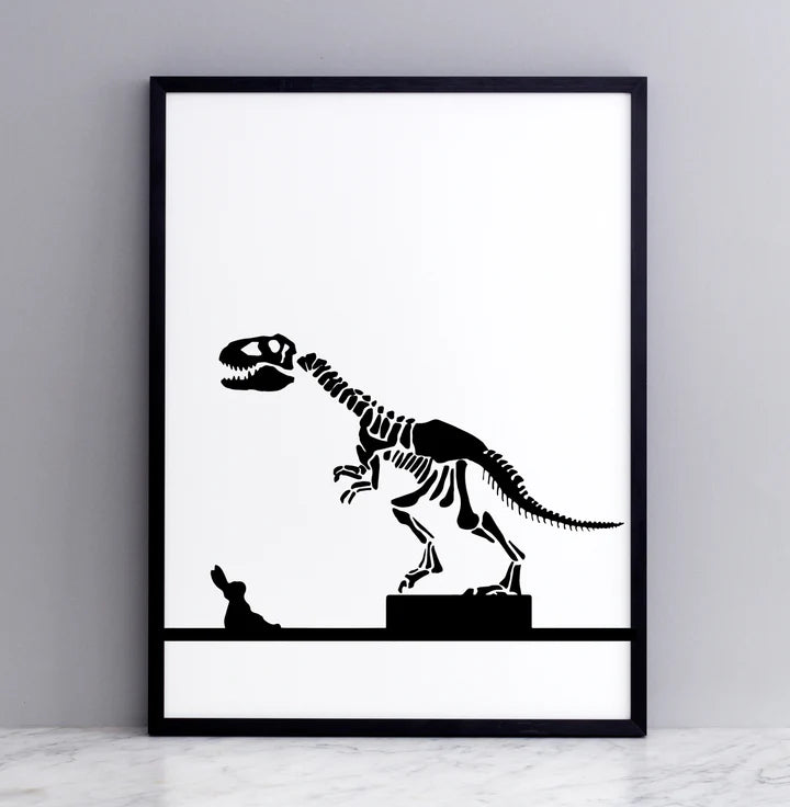 HAM Fine Art Hand-Pulled Screen Print - Dinosaur Rabbit