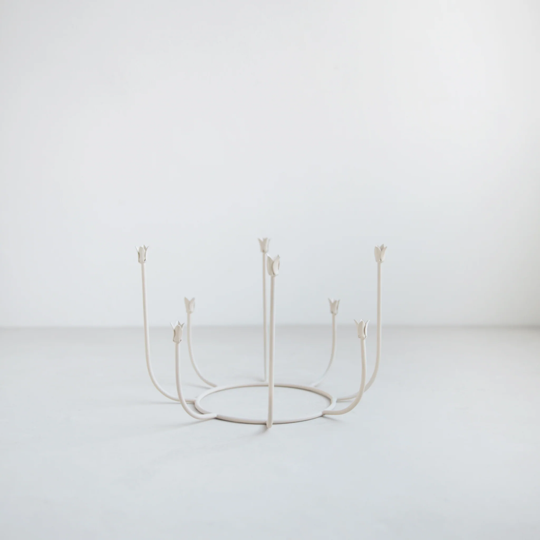 The Floral Society - Beacon Long Stem Candelabra - Parchment