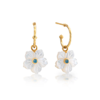 Capucine De Wulf Mermaid Garden Hoop Earrings With Flower Charm