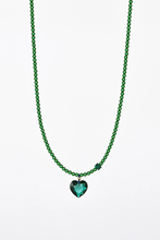 Load image into Gallery viewer, Abacus Row Big Heart Necklace, Mirror Mirror - Emerald
