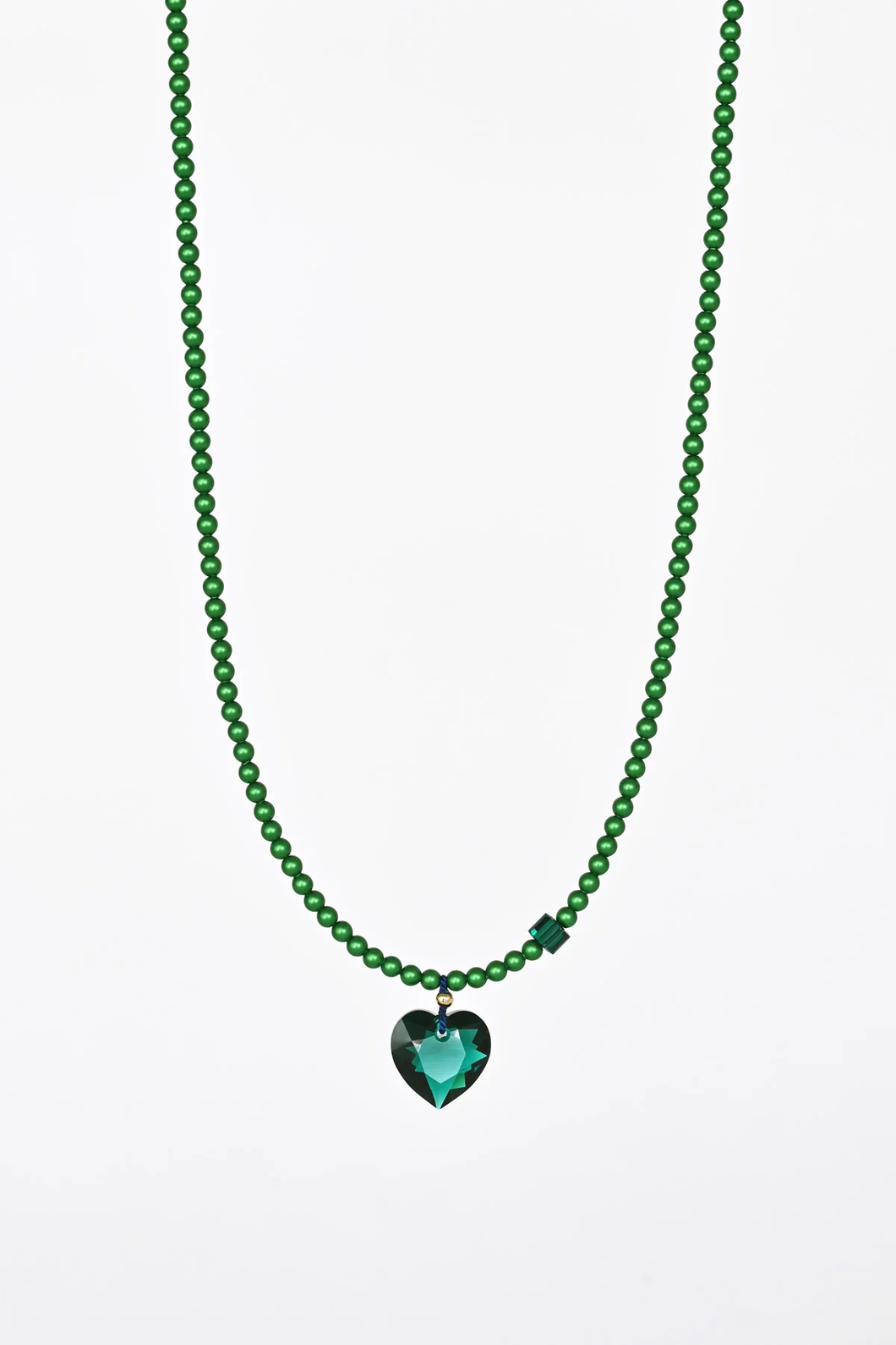 Abacus Row Big Heart Necklace, Mirror Mirror - Emerald