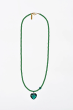 Load image into Gallery viewer, Abacus Row Big Heart Necklace, Mirror Mirror - Emerald
