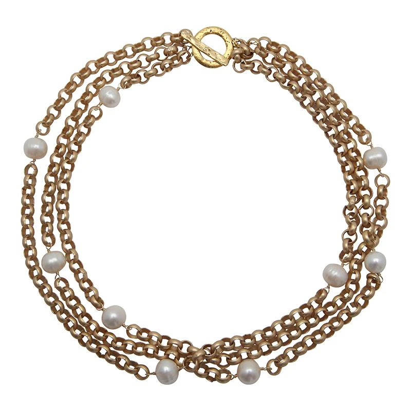 Coco Triple Strand Gold Necklace