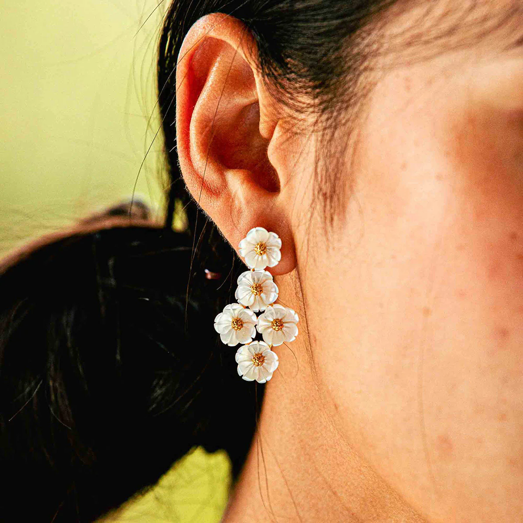 Capucine De Wulf Mermaid Garden Floral Petite Postdrop Earrings