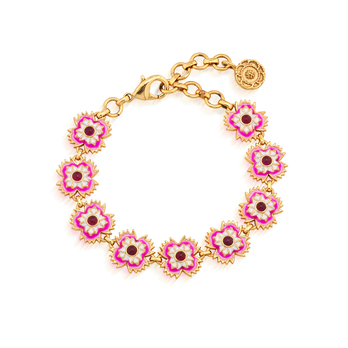 Capucine De Wulf Dianthus Link Bracelet - Enamel Jade