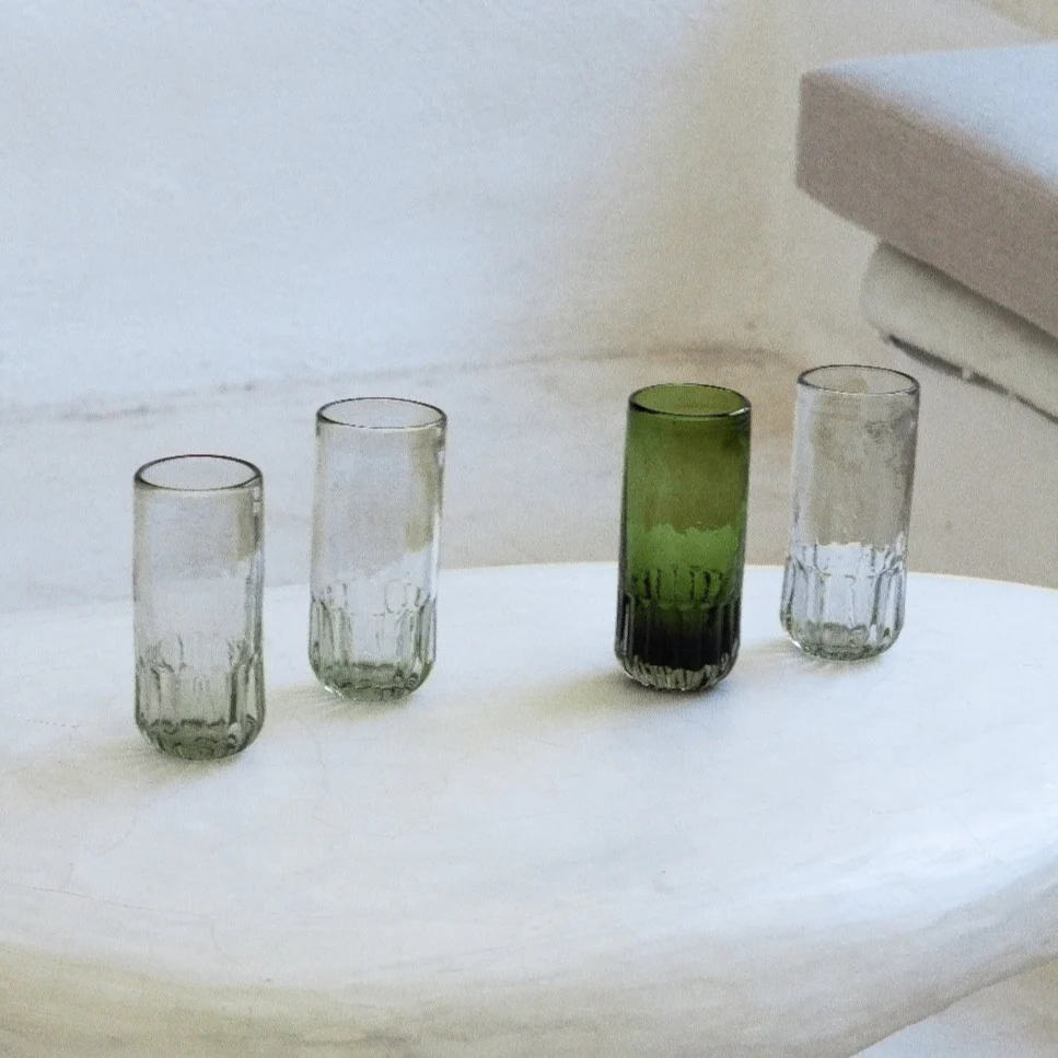 MAAKO Cactus Highball Glass - Set of Two | Olive