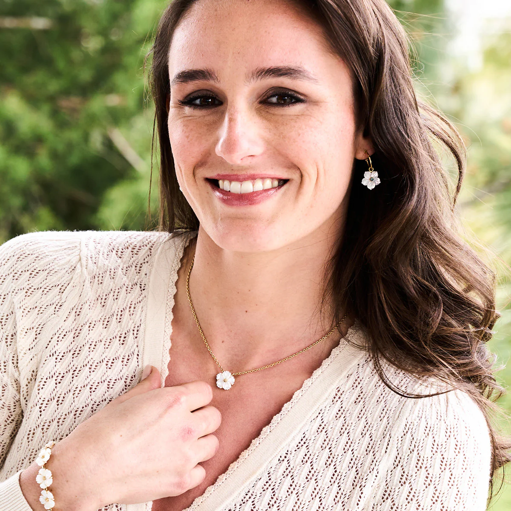 Capucine De Wulf Mermaid Garden Hoop Earrings With Flower Charm
