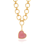 Capucine De Wulf Mermaid Garden Love Gem Pendant Pink Jade