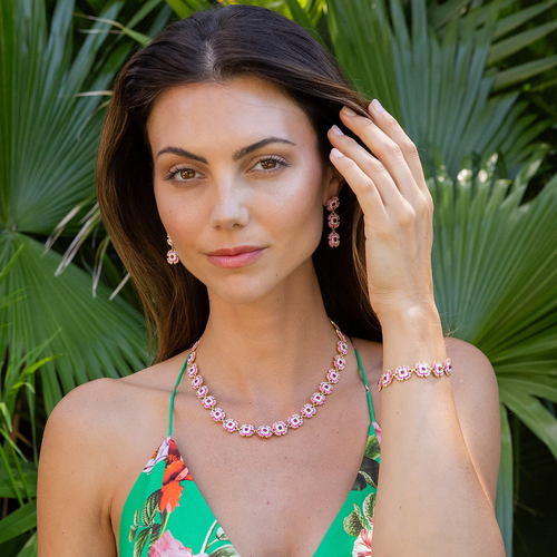 Capucine De Wulf Dianthus Link Bracelet - Enamel Jade