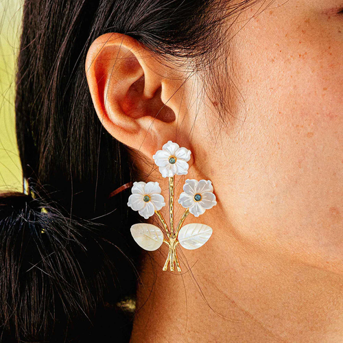 Capucine De Wulf Mermaid Garden Convertible Bouquet Post Earrings