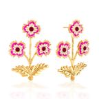 Capucine De Wulf Dianthus Convertible Bouquet Post Earrings - Enamel Jade