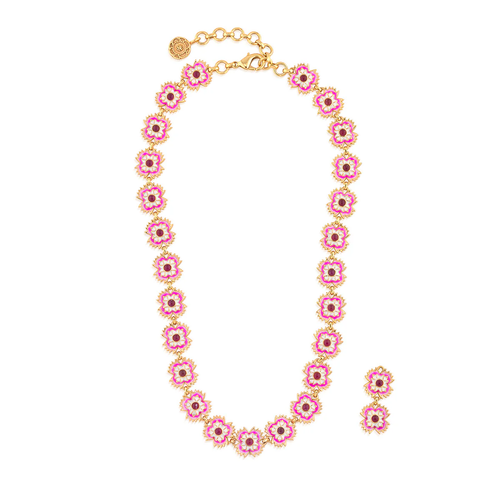 Capucine De Wulf Dianthus Convertible Necklace - Enamel Jade