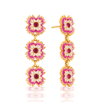 Capucine De Wulf Dianthus Linear Earrings - Enamel Jade