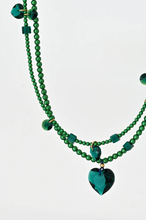 Load image into Gallery viewer, Abacus Row Big Heart Necklace, Mirror Mirror - Emerald
