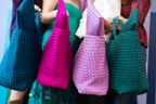 Peace Love Mahjong - Woven Mahjong Carryall | Magenta