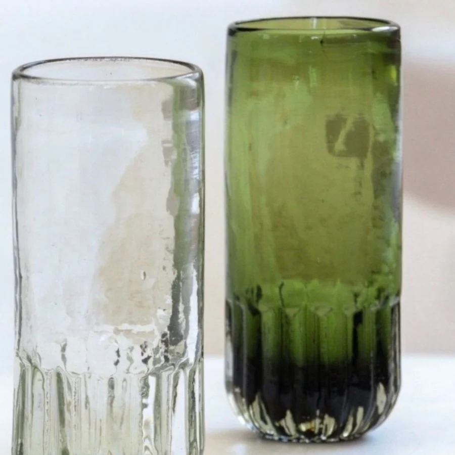 MAAKO Cactus Highball Glass - Set of Two | Olive