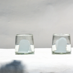 MAAKO Brushstroke Tapered Rocks Glass - Set of Two | White