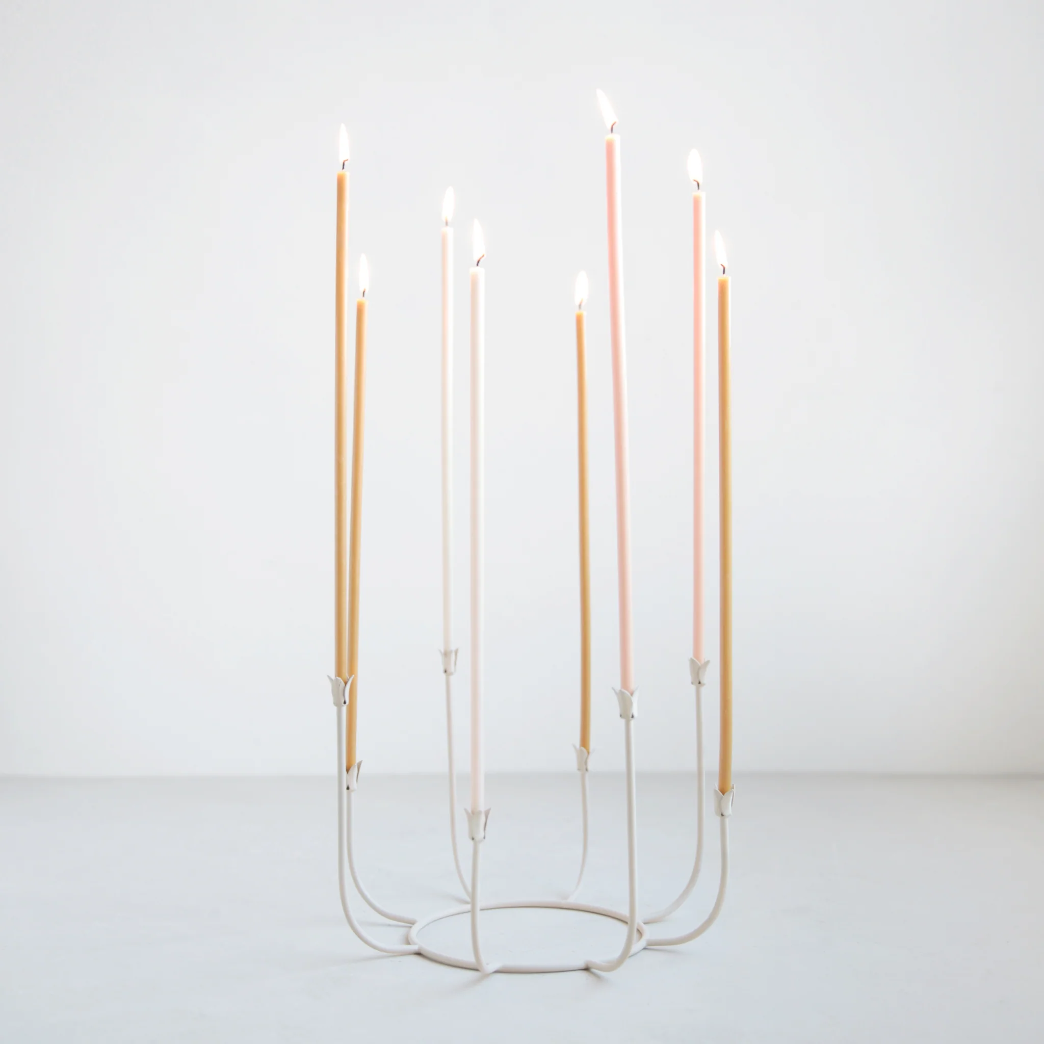 The Floral Society - Beacon Long Stem Candelabra - Parchment