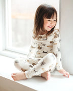 Milkbarn Luxe Stretch Long Sleeve Two-Piece Pajama Set | Country Toile