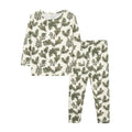 Milkbarn Brushed Long Sleeve Two-Piece Pajama Set | Pine
