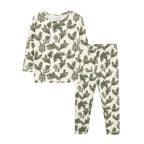 Milkbarn Brushed Long Sleeve Two-Piece Pajama Set | Pine