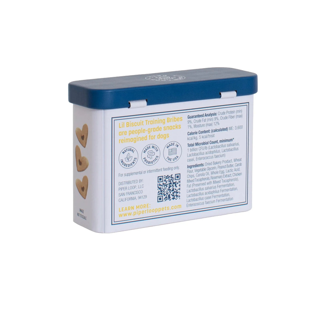 Piper Loop Pets - Lil Biscuit On-the-Go Training Tin | Chewy Peanut Butter & Carob