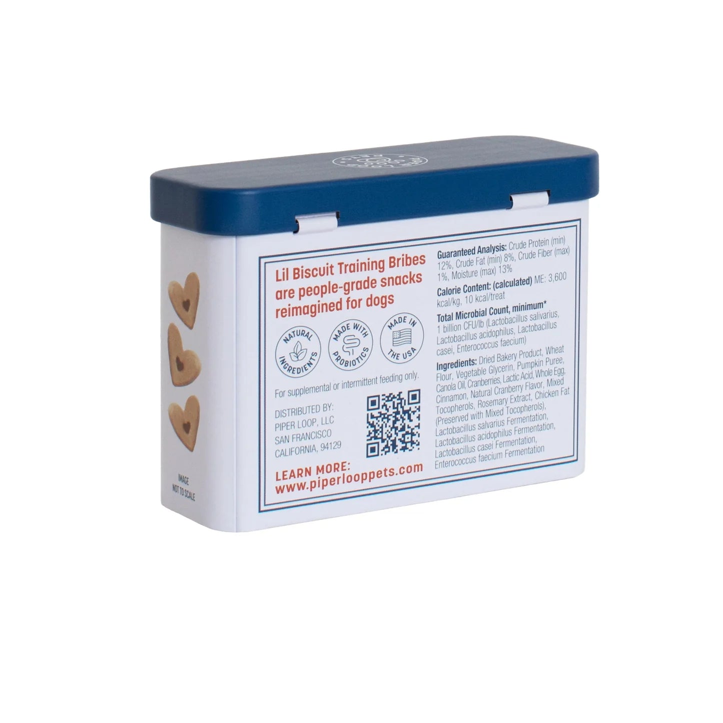 Piper Loop Pets - Lil Biscuit On-the-Go Training Tin | Chewy Pumpkin & Cranberry