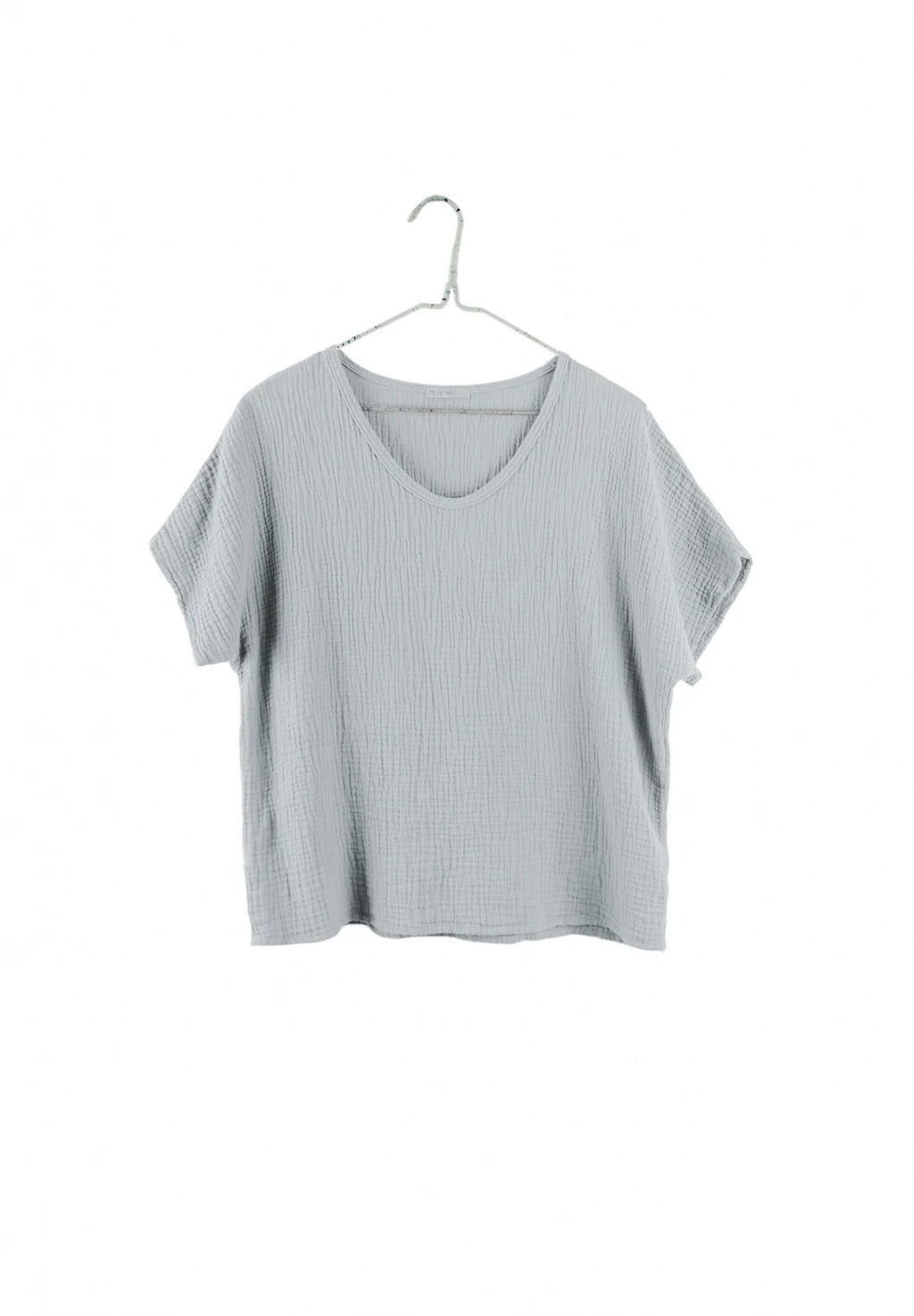 It Is Well L.A. Organic Short Sleeve Gauze Top - Slate Gray