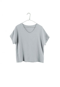 It Is Well L.A. Organic Short Sleeve Gauze Top - Slate Gray