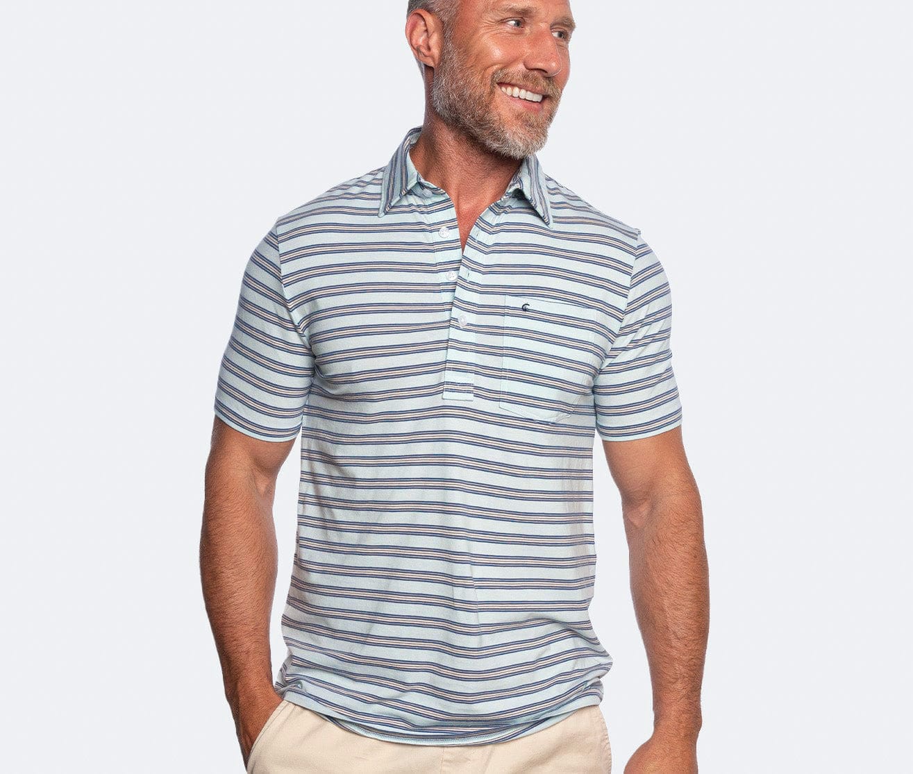 Criquet Top-Shelf Players Shirt - Waylon Stripe | Light Blue