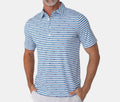Criquet Performance Sport Range Polo - Sun Stripe Print | Blue