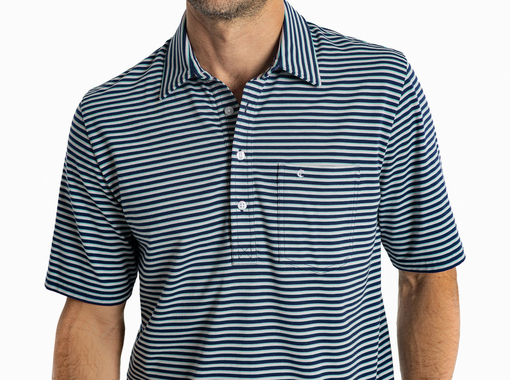 Criquet Performance Players Shirt - Duval Stripe | Navy