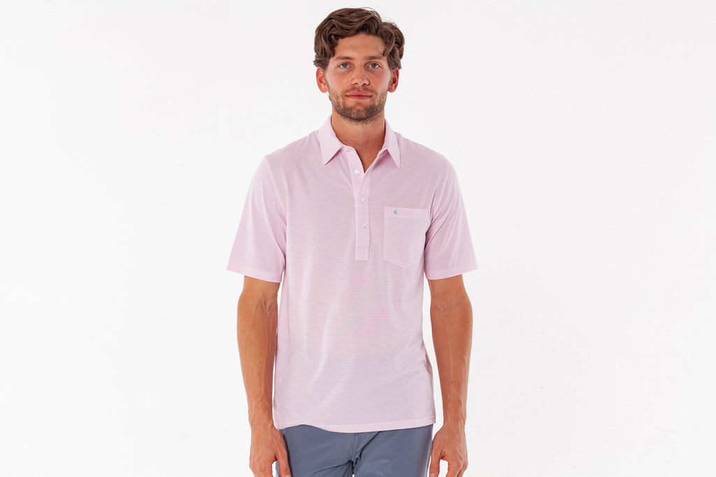 Criquet Performance Players Shirt - Hobby Stripe | Light Pink
