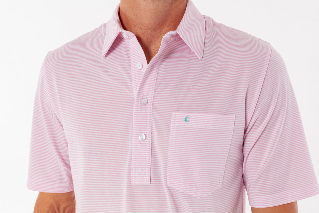 Criquet Performance Players Shirt - Hobby Stripe | Light Pink