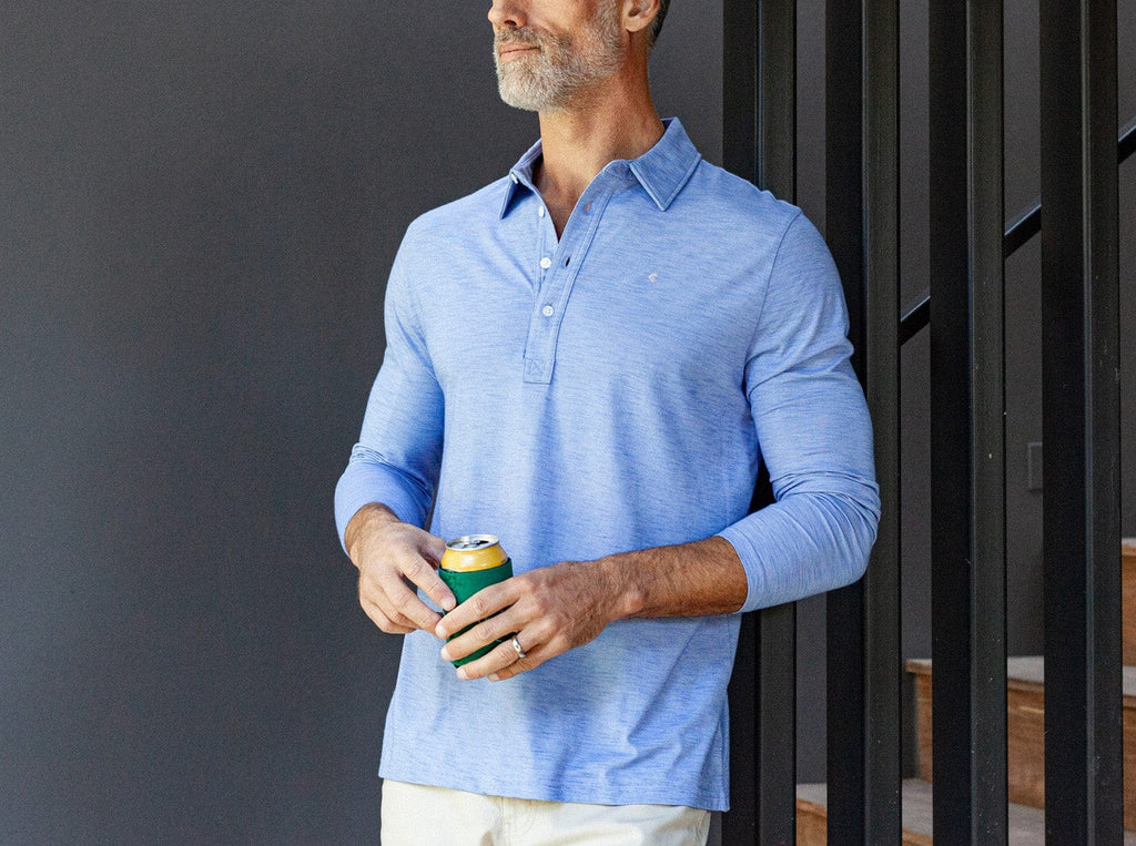 Criquet Brrr Long Sleeve Range Polo - Lapis Blue