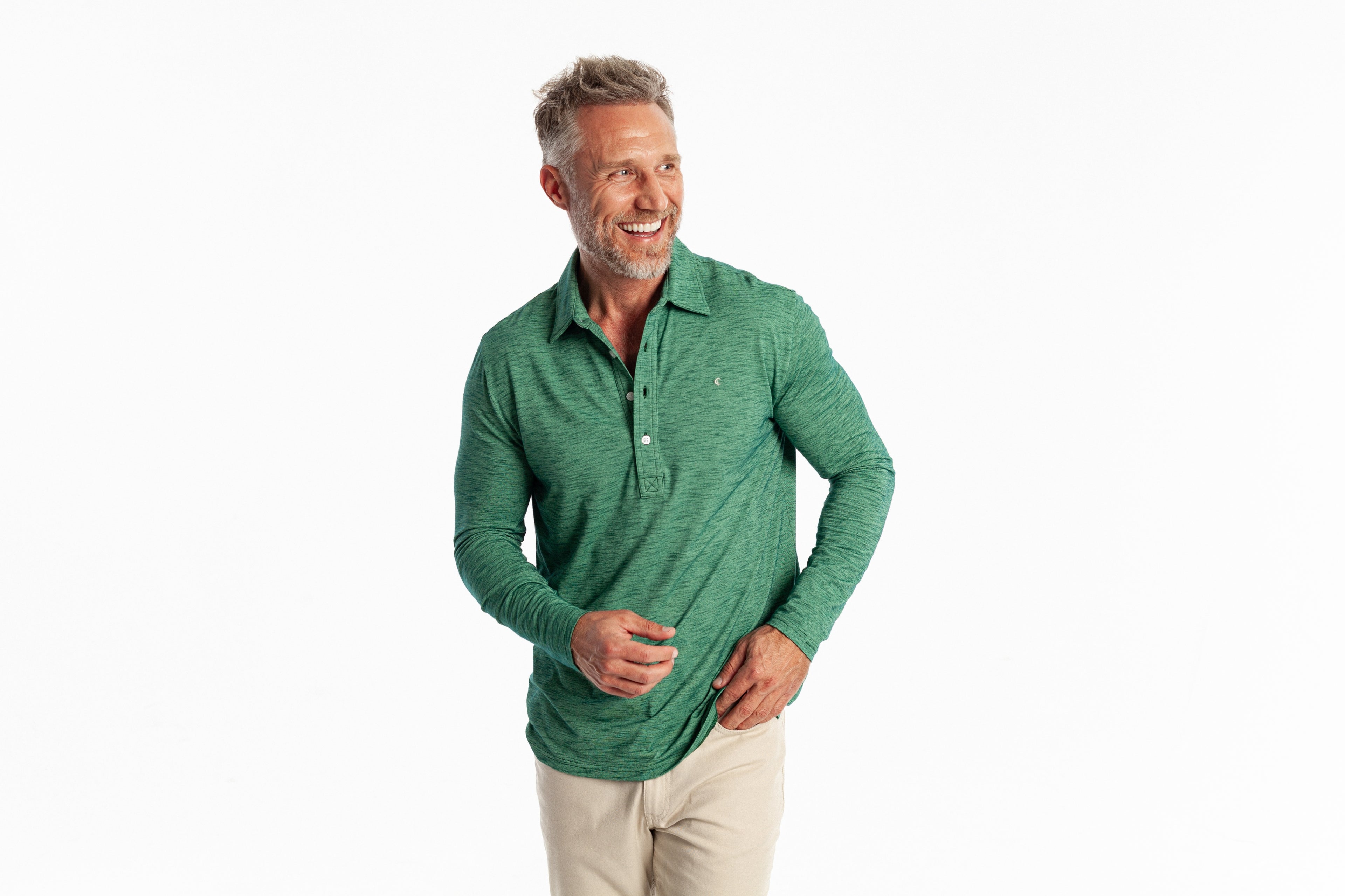 Criquet Brrr Long Sleeve Range Polo - Reed