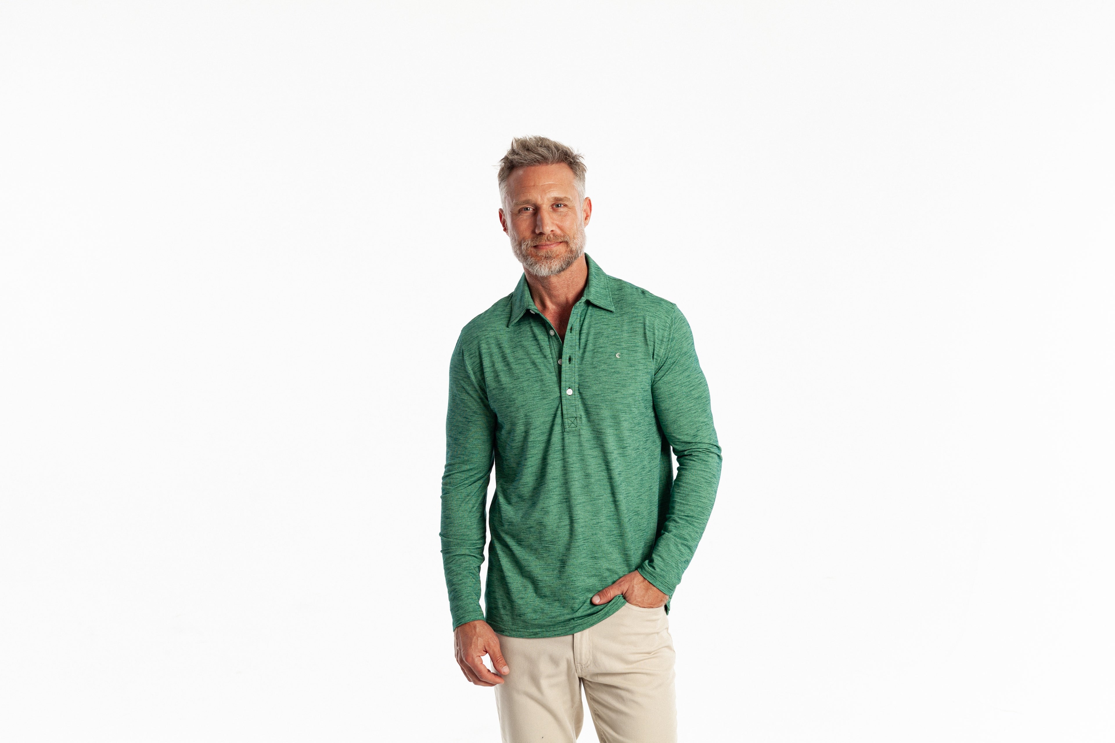 Criquet Brrr Long Sleeve Range Polo - Reed