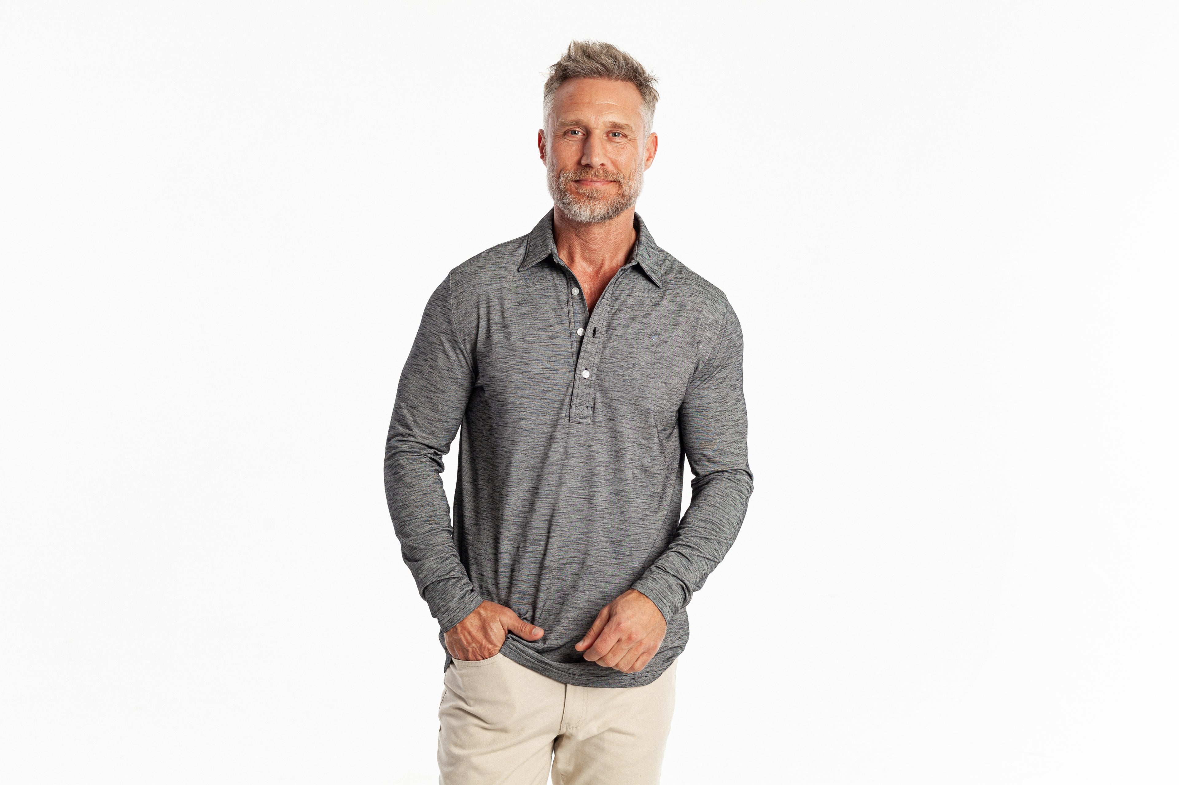 Criquet Brrr Long Sleeve Range Polo - Blackbird
