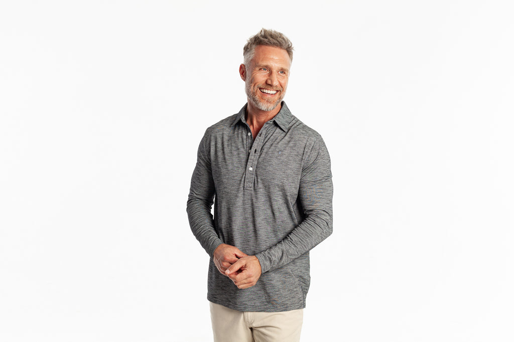 Criquet Brrr Long Sleeve Range Polo - Blackbird