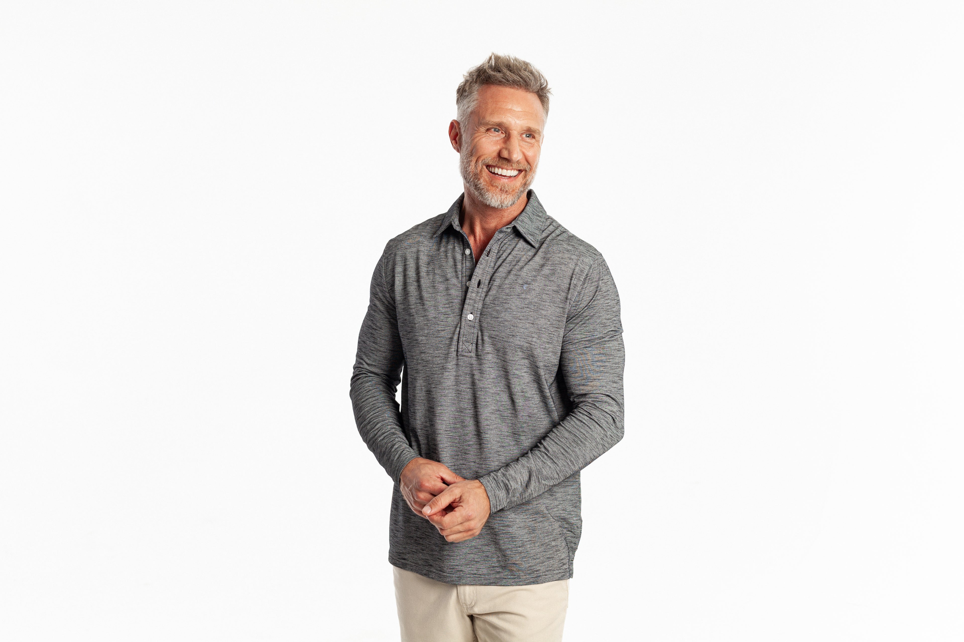 Criquet Brrr Long Sleeve Range Polo - Blackbird