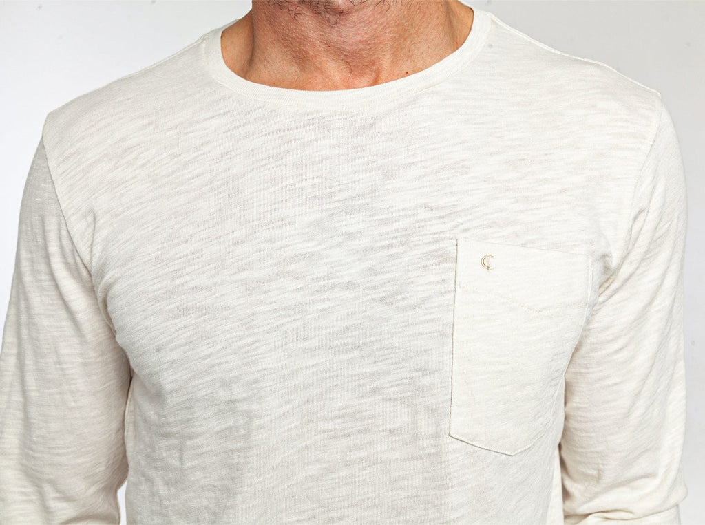 Criquet Cotton Slub Long Sleeve T-Shirt - Natural