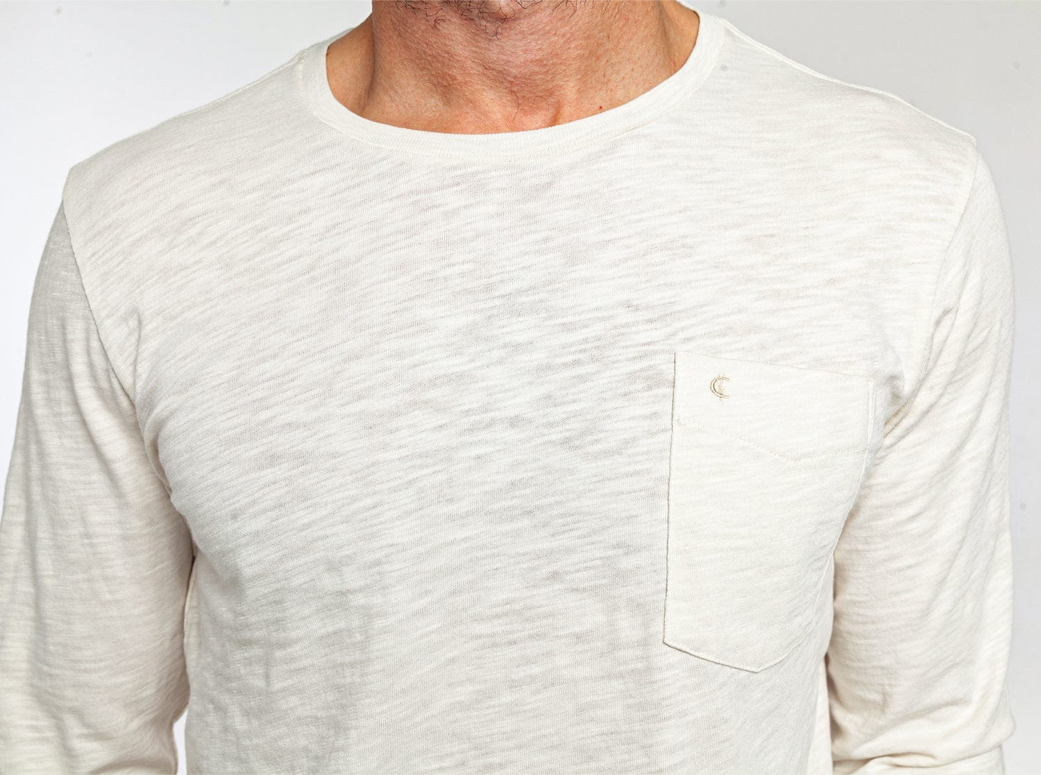 Criquet Cotton Slub Long Sleeve T-Shirt - Natural
