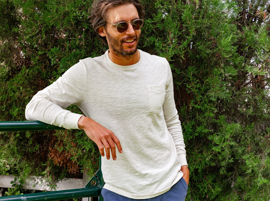 Criquet Cotton Slub Long Sleeve T-Shirt - Natural