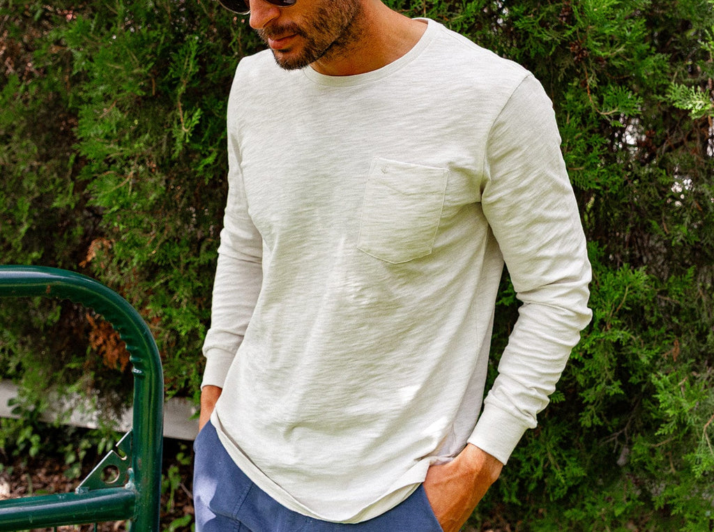Criquet Cotton Slub Long Sleeve T-Shirt - Natural