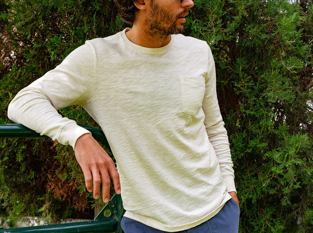 Criquet Cotton Slub Long Sleeve T-Shirt - Natural