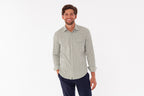 Criquet Seersucker Long Sleeve Performance Pearl Snap Button Down - Gingham Seersucker | Olive