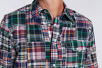 Criquet Madras Pearl Snap Button Down - Navy Multi