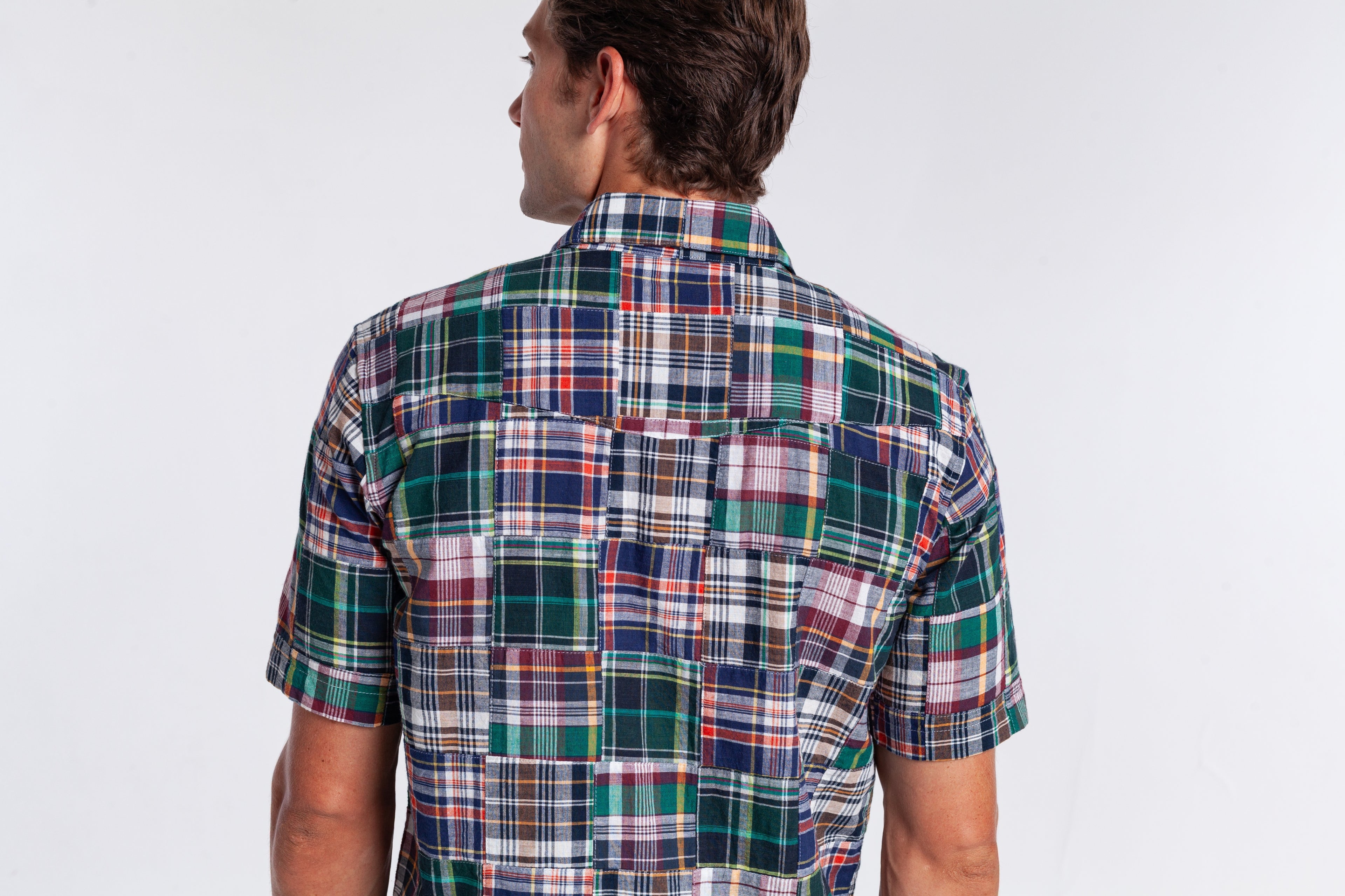 Criquet Madras Pearl Snap Button Down - Navy Multi