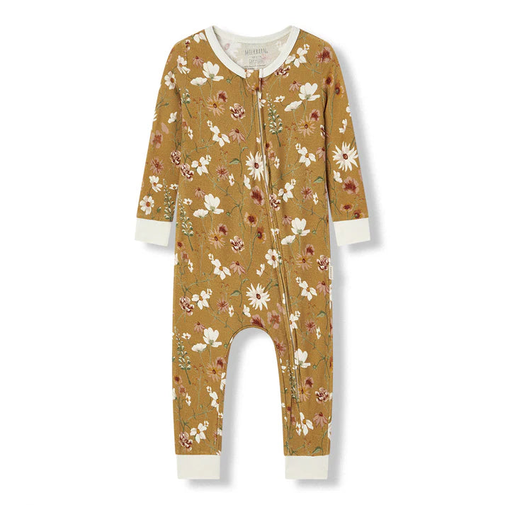 Milkbarn Luxe Stretch Zipper Pajama | Wildflower