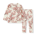 Milkbarn Cotton Stretch two-piece Pajama Set | Winterberry